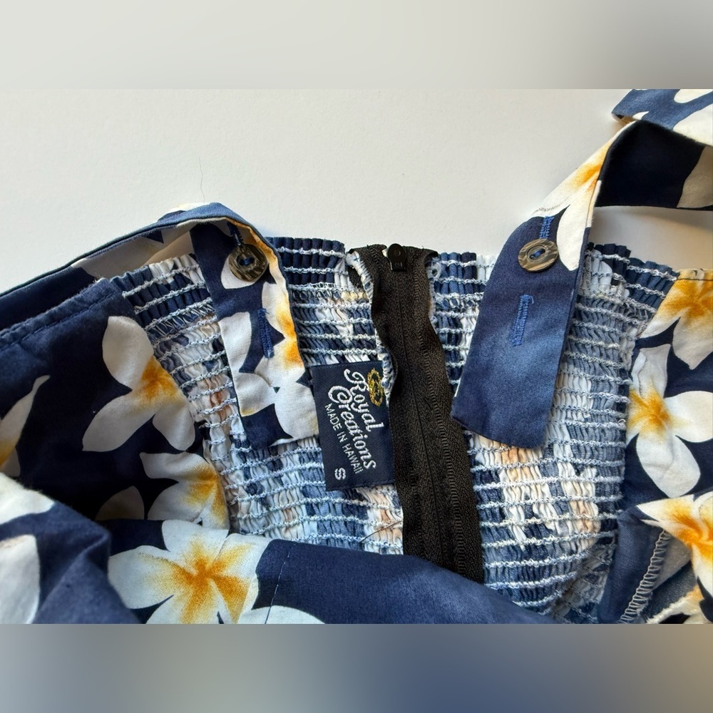 ROYAL CREATIONS Floral Blue Dress 👗 💙 🌸 🏝️ 🌊 100% COTTON ✅ - Picture 10 of 16